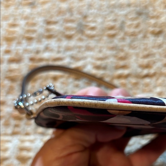 Coach Signature Pattern Wristlet in Pink and Brown - Picture 8 of 12